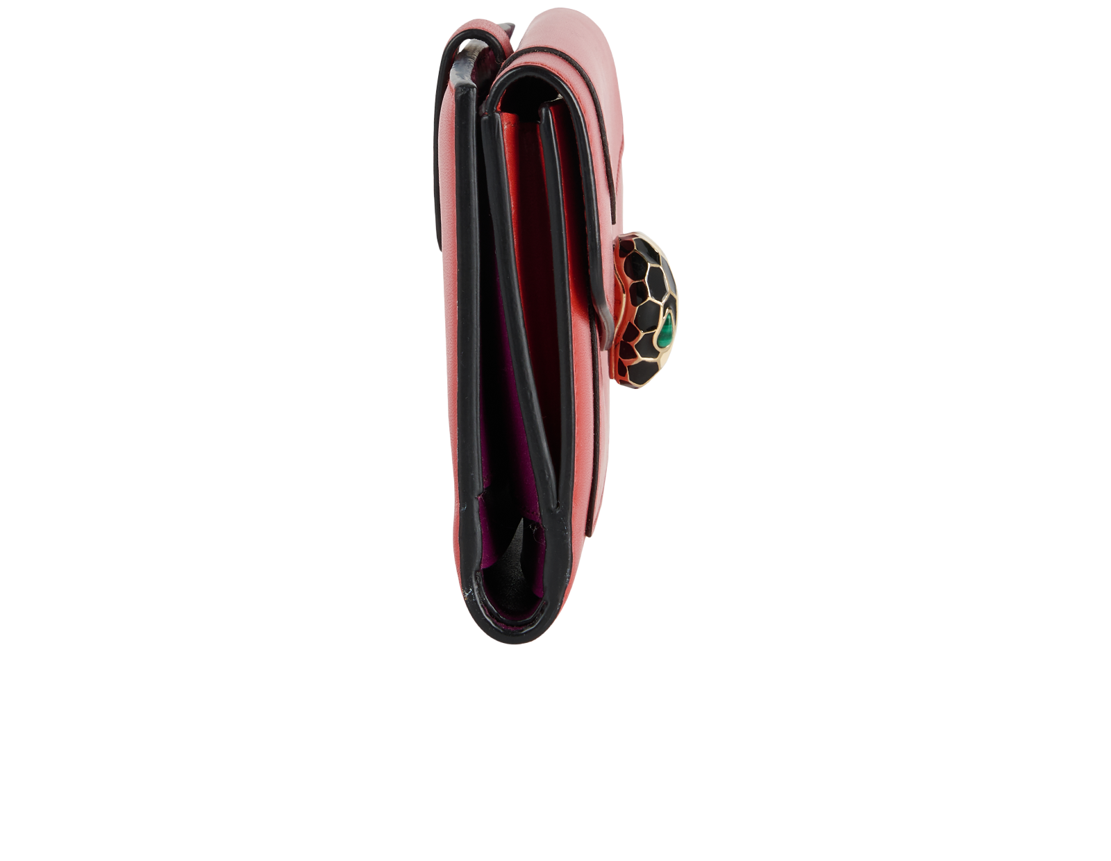 Bulgari Serpenti Small Wallet, &pound;280, Accessories, Red, Leather, Side view